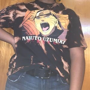 Bleach tie dye Naruto Uzumaki graphic t-shirt